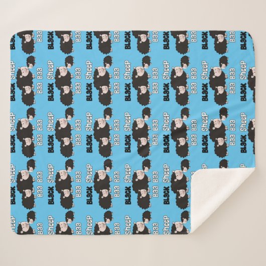 Black Sheep Designs "Baa Baa Black Sheep" Sherpadecke (Vorderseite (Horizontal))