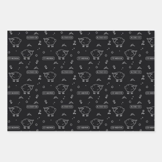 Black Sheep Eid Mubarak Kinder Geschenkpapier Set (Vorderseite 3)