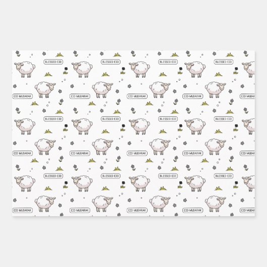 Black Sheep Eid Mubarak Kinder Geschenkpapier Set (Vorderseite)