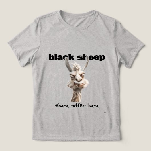 Black Sheep Llama  Tri-Blend Shirt (Design Vorderseite)