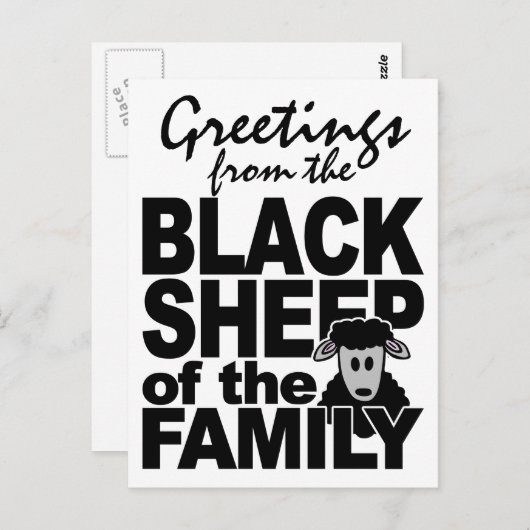 BLACK SHEEP-Postkarte, anpassen Postkarte (Vorne/Hinten)