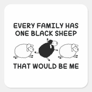Black Sheep Quadratischer Aufkleber
