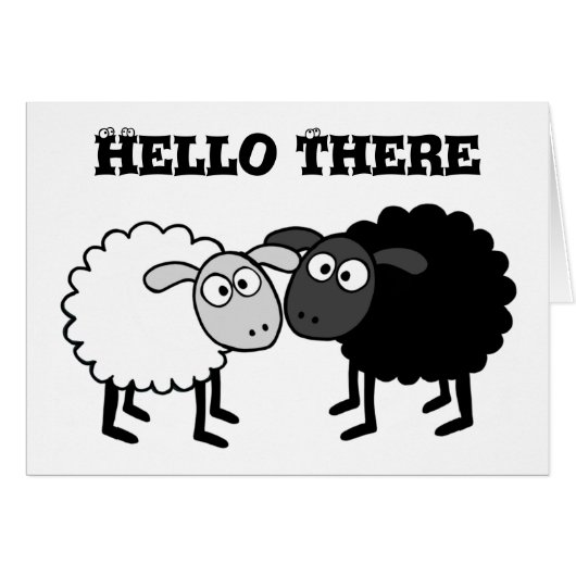 Black Sheep White Sheep Grußkarte (Vorderseite (Horizontal))