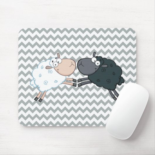 Black Sheep White Sheep Mousepad (Mit Mouse)