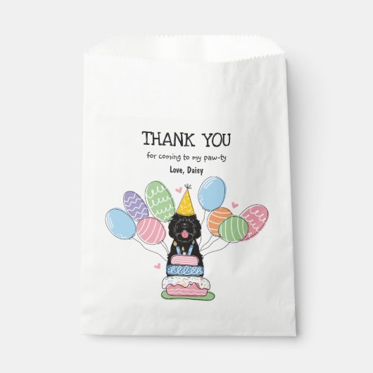 Black Sheepadoodle Birthday Party Geschenktütchen (Vorderseite)