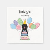 Black Sheepadoodle Birthday Party Paper Serviette (Vorderseite)