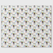 Black Sheepadoodle Hund Geburtstag Geschenkpapier (Flach)