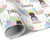 Black Sheepadoodle Hund Geburtstag Geschenkpapier (Rolleneckpunkt)