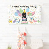 Black Sheepadoodle Hund Geburtstagsparty Banner (Insitu)