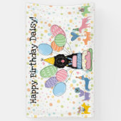Black Sheepadoodle Hund Geburtstagsparty Banner (Vertikal)