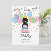 Black Sheepadoodle Hund Geburtstagsparty Einladung (Stehend Vorderseite)