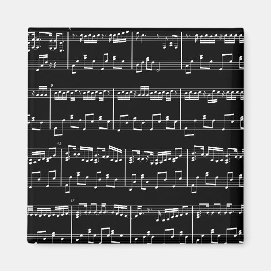 Black Sheet Music Magnet (Vorne)