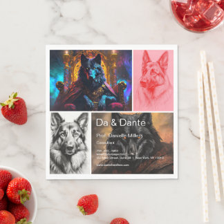 Black Shepherd Dog Paper Napkin Serviette