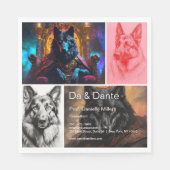 Black Shepherd Dog Paper Napkin Serviette (Vorderseite)