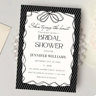 Black She's The Knot Lace Brautparty Einladung