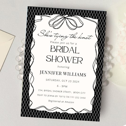 Black She's The Knot Lace Brautparty Einladung