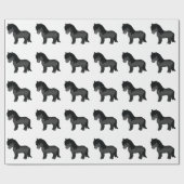 Black Shetland Pony Niedlich Cartoon Pony Pattern Geschenkpapier (Flach)