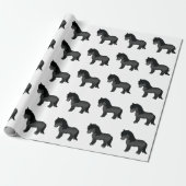 Black Shetland Pony Niedlich Cartoon Pony Pattern Geschenkpapier (Ungerollt)