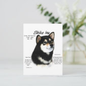 Black Shiba Inu History Postkarte (Stehend Vorderseite)