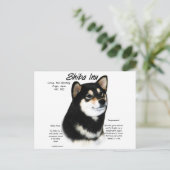 Black Shiba Inu History Postkarte (Stehend Vorderseite)