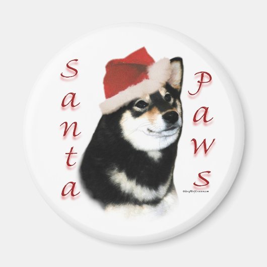 Black Shiba Inu Santa Paws - Magnet (Vorne)