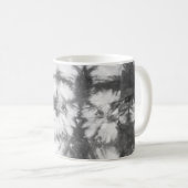 Black Shibori Muster Gefärbte Krawatte Art Kaffeem Kaffeetasse (VorderseiteRechts)