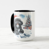 Black Shih Tzu Dashing Thru Snow Weihnachts-Tasse Tasse (Vorderseite Links)