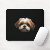 Black Shih Tzu Dog Shih Tzu Face Mousepad (Mit Mouse)