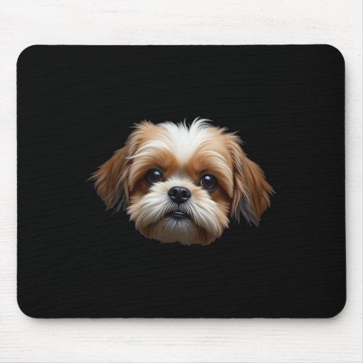 Black Shih Tzu Dog Shih Tzu Face Mousepad (Vorne)