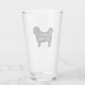 Black Shih Tzu Dog Silhouette Personalisiert Glas (Rückseite)
