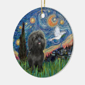 Black Shih Tzu in "Starry Night" inspiriert Orname Keramik Ornament (Links)