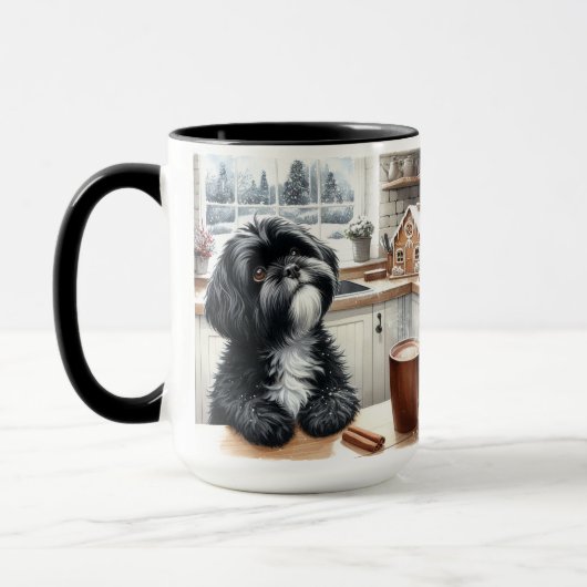 Black Shih Tzu Vielen Dank Weihnachts Coffee Tasse (Links)
