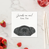 Black Shih Tzu Wedding Cocktail Napkin Serviette (Beispiel)