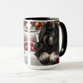 Black Shih Tzu Weihnachts Tasse Cup (VorderseiteRechts)