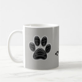 Black Shimmer Paw Print Vielen Dank für Ihre Tierb Kaffeetasse