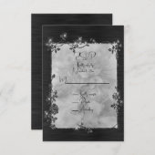 Black Shiny Elegant Sparkly Frame RSVP Karte (Vorne/Hinten)