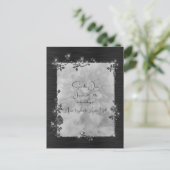 Black Shiny Elegant Sparkly Frame Save the Date Postkarte (Stehend Vorderseite)