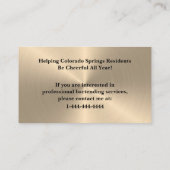 Black & Shiny Gold Event Barkeeper Business Card Visitenkarte (Rückseite)