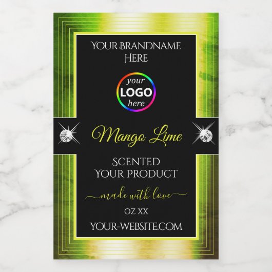 Black Shiny Yellow Green mit Logo-Produktkennzeich Lebensmitteletikett (Einzelnes Label)