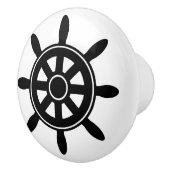 Black Ship Wheel Nautical Themed Cabinet Knob Keramikknauf (Rechts)