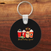 Black Shopng Friday Squad Coffee C Coffee Lover  Schlüsselanhänger (Vorderseite)