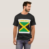 Black Short Sleeve Jamaican Flag T - Shirt (Vorne ganz)
