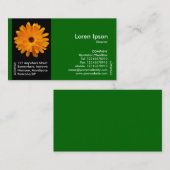 Black Side Band Blume - Orange Marigold - Green Visitenkarte (Vorne/Hinten)