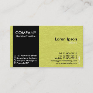 Black SideBand - gelbes Papier Textur Visitenkarte