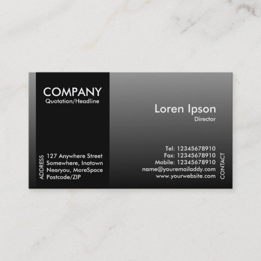 Black SideBand - Gray Shaded Visitenkarte (Vorderseite)