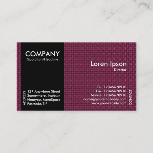 Black SideBand - Krimson Fabric Texture Visitenkarte (Vorderseite)