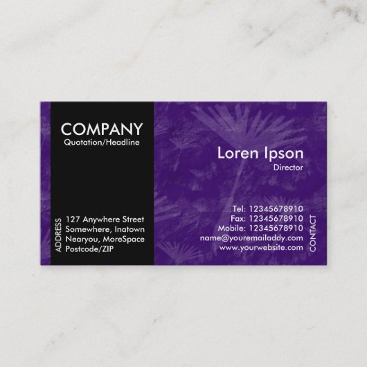 Black SideBand - Violet Dandylion Shadow Tex Visitenkarte (Vorderseite)
