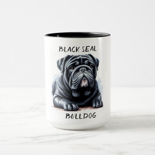 Black Siegel Bulldog Kaffee Tasse Cup (Zentrum)