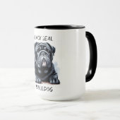 Black Siegel Bulldog Kaffee Tasse Cup (VorderseiteRechts)