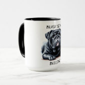 Black Siegel Bulldog Kaffee Tasse Cup (Vorderseite Links)